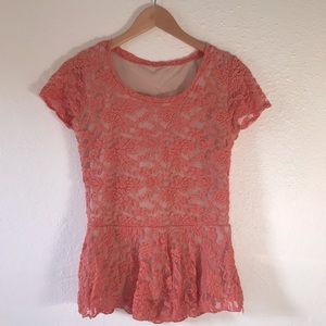 Urban Outfitters Lace Peplum Top